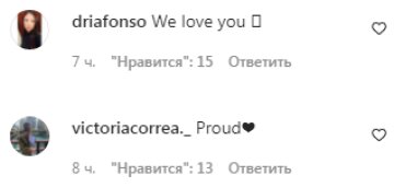 Коментарі на пост Еліни Світоліної в Instagram