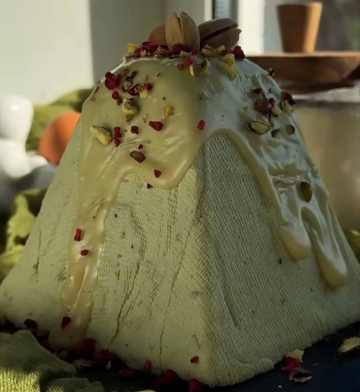 Творожная фисташковая паска: фото скрин рецепта