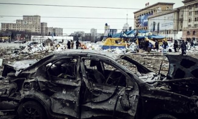 Последствия бомбардировки, Харьков. Фото: Youtube