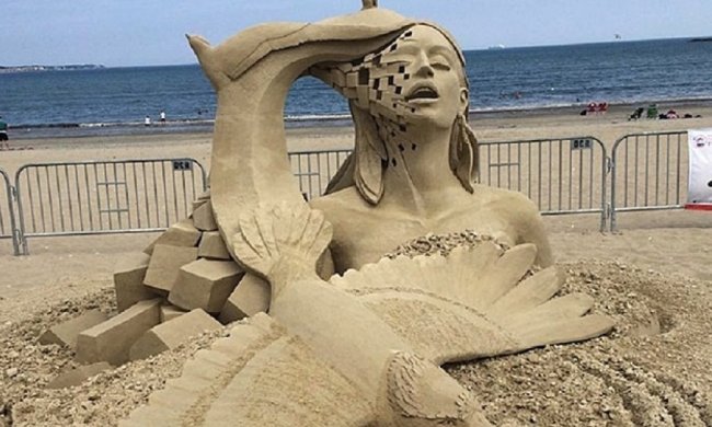 Искусство из песка: удивительные скульптуры на берегу моря (фото)
