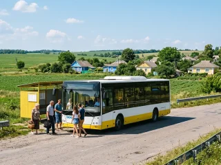 Пригородный автобус на маршруте
