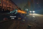 В Харькове пьяный дружок Зайцевой снял "скальп" с машины - сделал сальто и приземлился на крышу