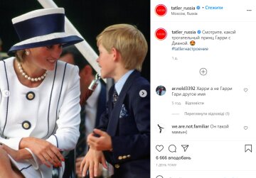 Принцесса Диана и Гарри, instagram.com/tatler