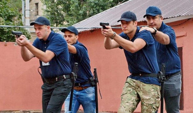 Саакашвили тренировался с новыми патрульными (фото)
