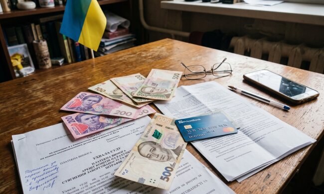 борги арешт рахунків гривні штраф