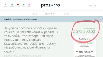 Тендер на создание информационных програм / фото: скриншот Prozorro