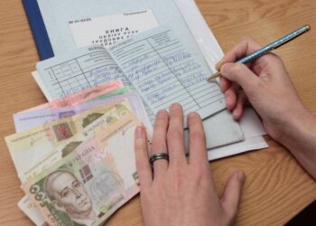 Человек, заполняющий трудовую книжку