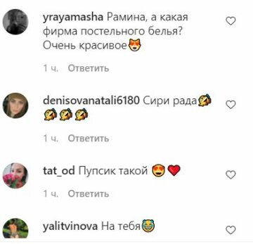 Комментарии к публикации, скриншот: Instagram