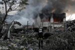 Разрушенная амбулатория №5 в Голосеевском районе Киева после атаки РФ
