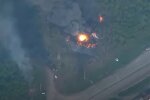 Момент вибуху складу з боєприпасами окупантів, скріншот з відео