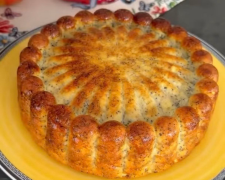 Маково-яблучний манник: фото скрін рецепту