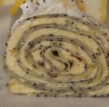 Блинный рулет с маком и лимоном: фото скрин рецепта