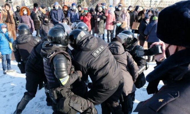 Протесты в Москве, скриншот видео