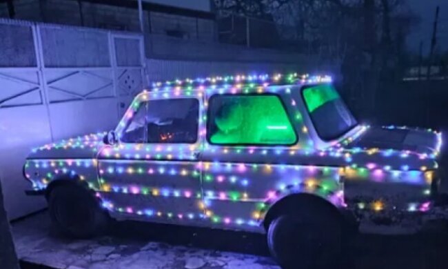 "Запорожец" в огоньках, скриншот: olx.com.ua