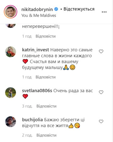 Комментарии под постом Добрынина, instagram.com/nikitadobrynin