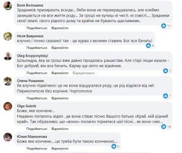 Коментарі до публікації, скріншот: Facebook