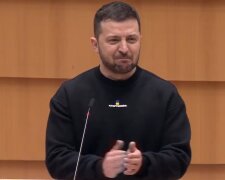 Володимир Зеленський, кадр із виступу в Європарламенті