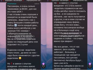 Повідомлення менеджера "Гюнсел" Анастасії, скріншоти надані пасажиром