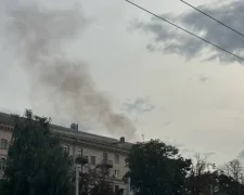 Наслідки удару дрона по будівлі СБУ у Києві