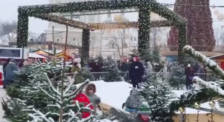 Украинцы, Киев, Новый год, кадр из видео