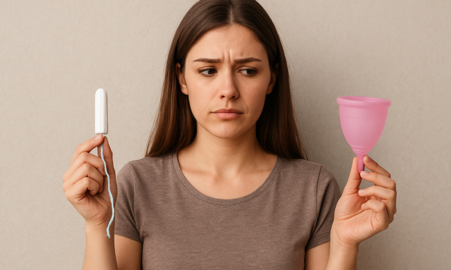 Тампон и менструальная чаша, изображение: Знай.ua