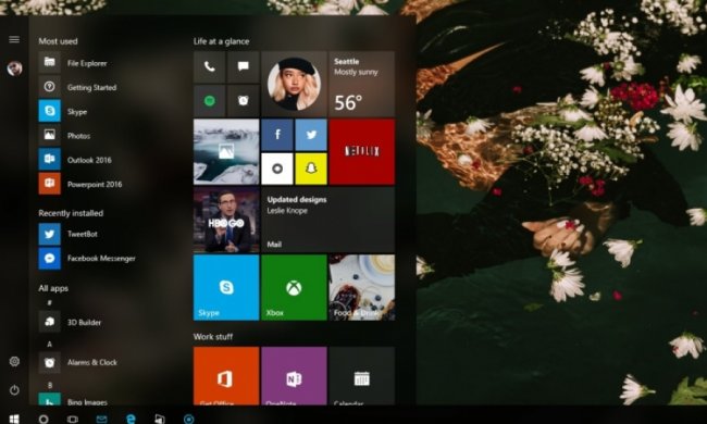 Концепт нового меню Пуск Windows 10 Project Neon виклали в мережу