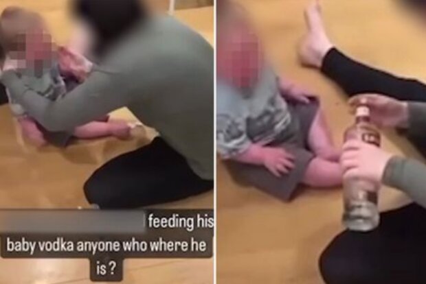 Жінка напоїла дитину горілкою: скрін з відео