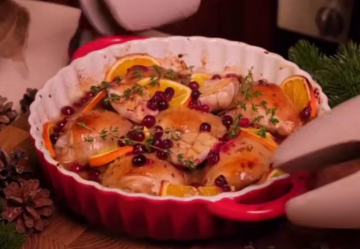 Курочка в апельсинах и клюкве, кадр с видео