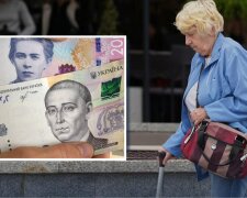 Пенсіонерка рахує гроші