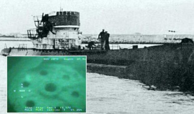 Немецкая подводная лодка U-530 после капитуляции