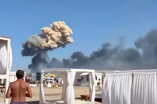 Взрыв в Крыму, кадр с видео