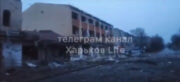 Последствия авиаудара в Изюме, скриншот