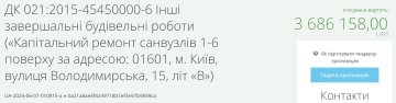 Тендер на ремонт унитазов от Нацполиции Киева / фото: скриншот Prozorro