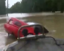 Автоловушка: спасатели достали "даму с собачкой" за секунду до смерти (ВИДЕО)