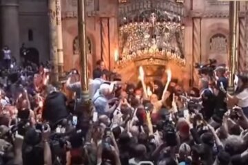 Сходження Благодатного вогню, скріншот з відео