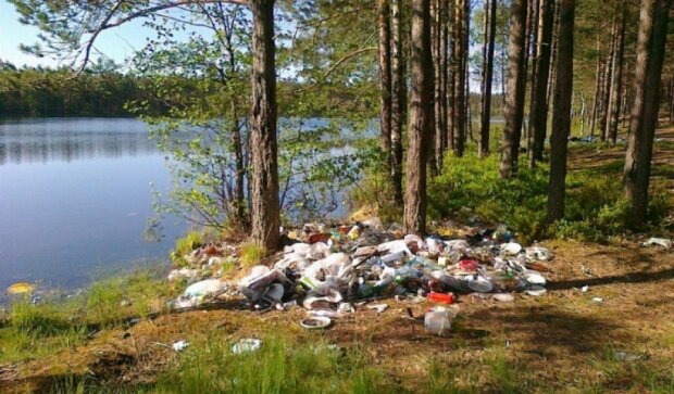 Озеро в Киеве превращается в «мусорник»