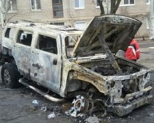 В Запорожье подорвали люксовый Hummer (Фото)