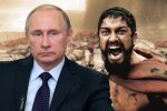 Путин и спартанцы, фотожаба