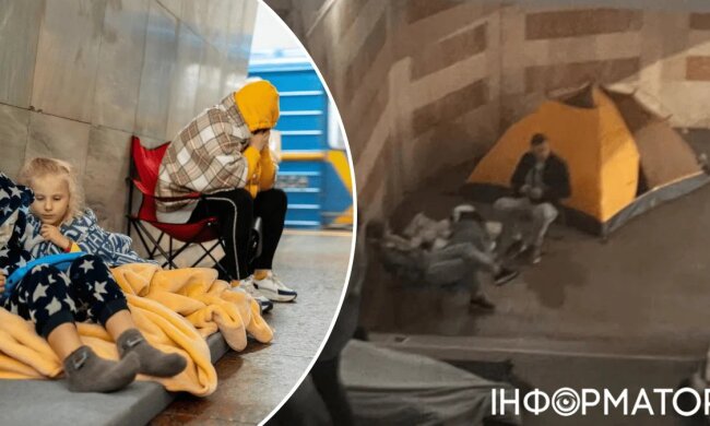 Повітряна тривога в Києві: люди в метро