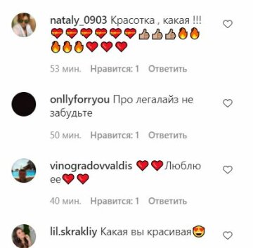 Комментарии к публикации, скриншот: Instagram