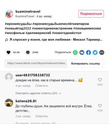 Скриншот комментариев, фото: TikTok