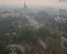 Харків накрило димом після пожежі на вокзалі (фото)