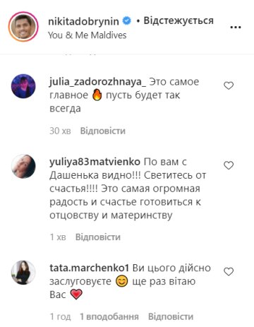 Комментарии под постом Добрынина, instagram.com/nikitadobrynin