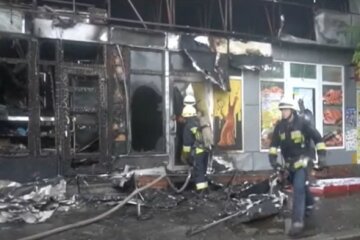 Пожежа у центрі Дніпра, скріншот