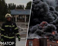 Пожар на Троещине после прилета Шахеда