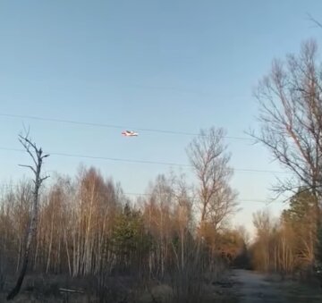 пожар в Чернобыле, скриншот из видео