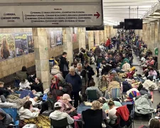 Метро Киева во время массированной атаки