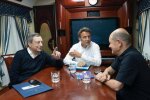 Еммануель Макрон, Олаф Шольц і Маріо Драґі, фото: Укрзалізниця