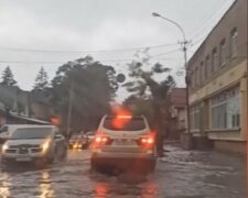 Улицы Перечина оказались в воде, скриншот с видео ТСН