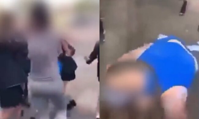 Бійка школярів, кадри з відео